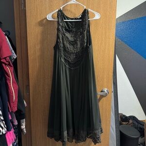 Elegant Black Lace Overlay Dress